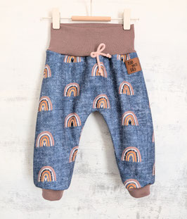 Softshell Matsch-Hose HAB DICH LIEB all you need is love Rainbow/jeansblau 74/80