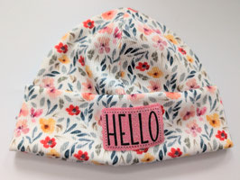 Hipster Beanie HELLO Flowers 45-50cm ca.1-3Jahre