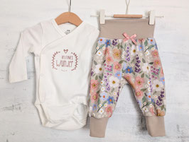 Kuschelset kleines Wunder, Flower Power beige/rosa/lila/goldrosé 68
