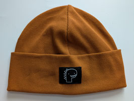 Hipster Beanie Dino schwarz/rost KU 48-53cm ca. 2-6 Jahre