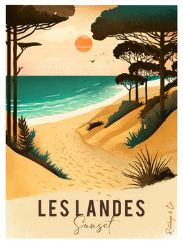 Affiche - Les Landes - Sunset