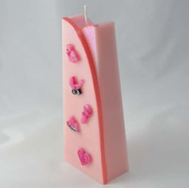 Kerze zur Geburt rosa