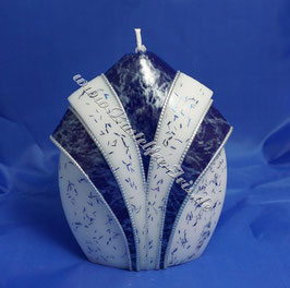 Kerze weiß/blau