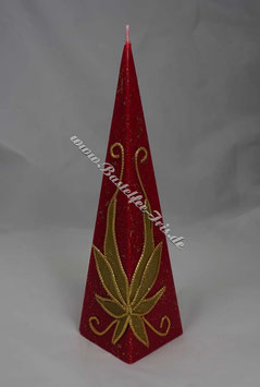 Kerze rot/gold