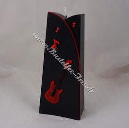 Kerze schwarz mit Gitarre