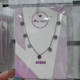 COLLAR PLATEADO 7 FLORES