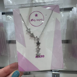 COLLAR PLATEADO TIRA DE ESTRELLAS