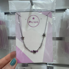 COLLAR PLATEADO TRES ESTRELLAS