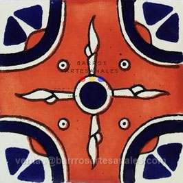 Navaho | Azulejo Artesanal Mayólica Endurecido Pintado a Mano Tipo Talavera