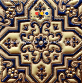 RWBA745: Azulejo Talavera  Realzado Especial Pintado a Mano.
