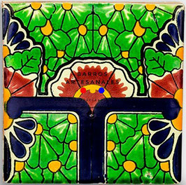 Tajín | Azulejo Artesanal Mayólica Endurecido Pintado a Mano Tipo Talavera