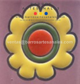 RWBA839: Azulejo Talavera  Realzado sobre Balnco Puro  Especial Pintado a Mano.