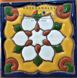 RWBA753: Azulejo Talavera  Realzado Especial Pintado a Mano.