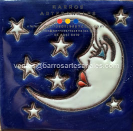 RWBA907: Azulejo Talavera  Realzado  Especial Pintado a Mano.