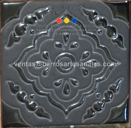 RWBA877: Azulejo Talavera  Realzado Especial Pintado a Mano.