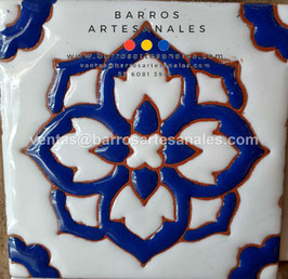 RWBA757: Azulejo Talavera  Realzado  Especial Pintado a Mano.