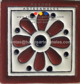 RWBA800: Azulejo Talavera  Realzado  Especial Pintado a Mano.