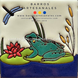 RWBA916: Azulejo Talavera  Realzado Especial Pintado a Mano.