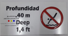 Placa Domiciliaria Realzada para señalización de Albercas Rectangular