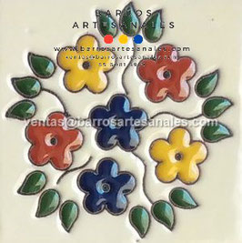 RWBA781: Azulejo Talavera  Realzado  Especial Pintado a Mano.