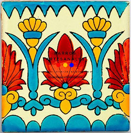 Río Nilo | Azulejo Artesanal Mayólica Endurecido Pintado a Mano Tipo Talavera