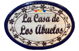 Placa Domiciliaria Realzada Violets Azul Plaza Azul Ovalada