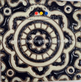 RWBA725: Azulejo Talavera  Realzado Especial Pintado a Mano.