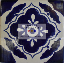 Toledo Azul | Azulejo Artesanal Mayólica Endurecido Pintado a Mano Tipo Talavera