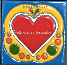 RWBA740: Azulejo Talavera  Realzado Especial Pintado a Mano.