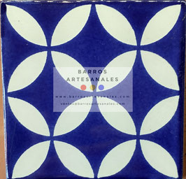 Diamante Azul | Azulejo Artesanal Mayólica Endurecido Pintado a Mano Tipo Talavera