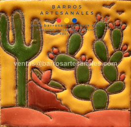 RWBA880: Azulejo Talavera  Realzado  Especial Pintado a Mano.