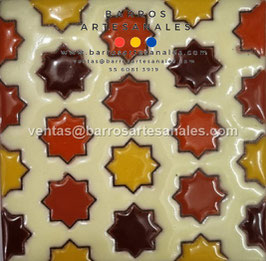 RWBA764: Azulejo Talavera  Realzado Especial Pintado a Mano.