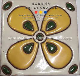 RWBA716: Azulejo Talavera  Realzado  Pintado a Mano.