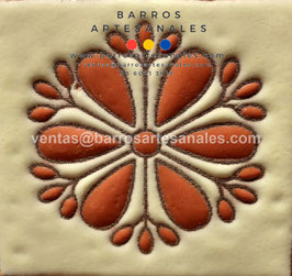 RWBAV794: Azulejo Talavera  Realzado  Pintado a Mano.