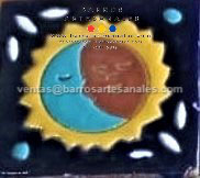 RWBA961: Azulejo Talavera  Realzado Especial Pintado a Mano.