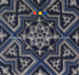 RWBA739: Azulejo Talavera  Realzado Especial Pintado a Mano.
