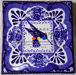 COLIBRI AZUL, Azulejo Talavera de Puebla Set de 12 Piezas.