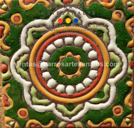RWBA724: Azulejo Talavera  Realzado Especial Pintado a Mano.