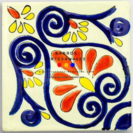 Serrat | Azulejo Artesanal Mayólica Endurecido Pintado a Mano Tipo Talavera