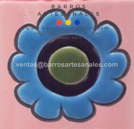 RWBA837: Azulejo Talavera  Realzado sobre Balnco Puro  Especial Pintado a Mano.