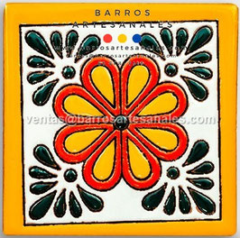RWBA792: Azulejo Talavera  Realzado Especial Pintado a Mano.