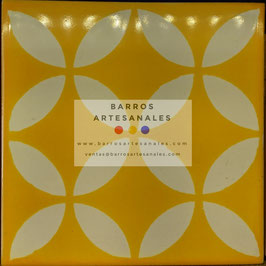 Diamante Amarillo | Azulejo Artesanal Mayólica Endurecido Pintado a Mano Tipo Talavera
