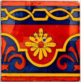 Barcelona | Azulejo Artesanal Mayólica Endurecido Pintado a Mano Tipo Talavera