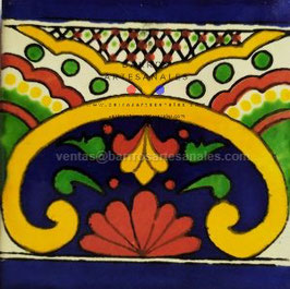 Alborada Azul | Azulejo Artesanal Mayólica Endurecido Pintado a Mano Tipo Talavera
