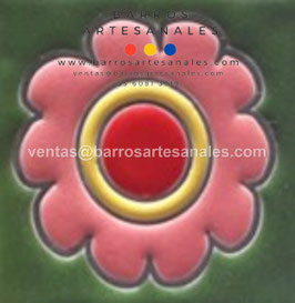 RWBA840: Azulejo Talavera  Realzado sobre Balnco Puro  Especial Pintado a Mano.