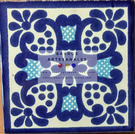 Inka | Azulejo Artesanal Mayólica Endurecido Pintado a Mano Tipo Talavera