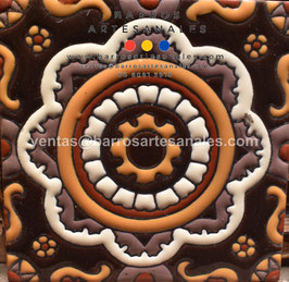 RWBA727: Azulejo Talavera  Realzado Especial Pintado a Mano.