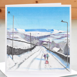 'Snow Day' Christmas Art Card