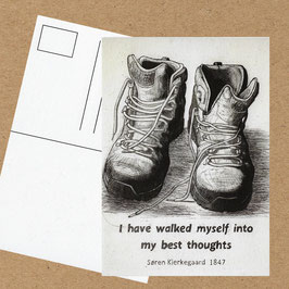 'Boots' Soren Kierkegaard Best Thoughts Quote Postcard