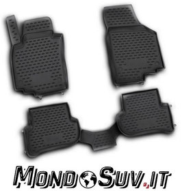 Set 4 Tappeti Auto Gomma con Bordo Skoda Yeti 2009+